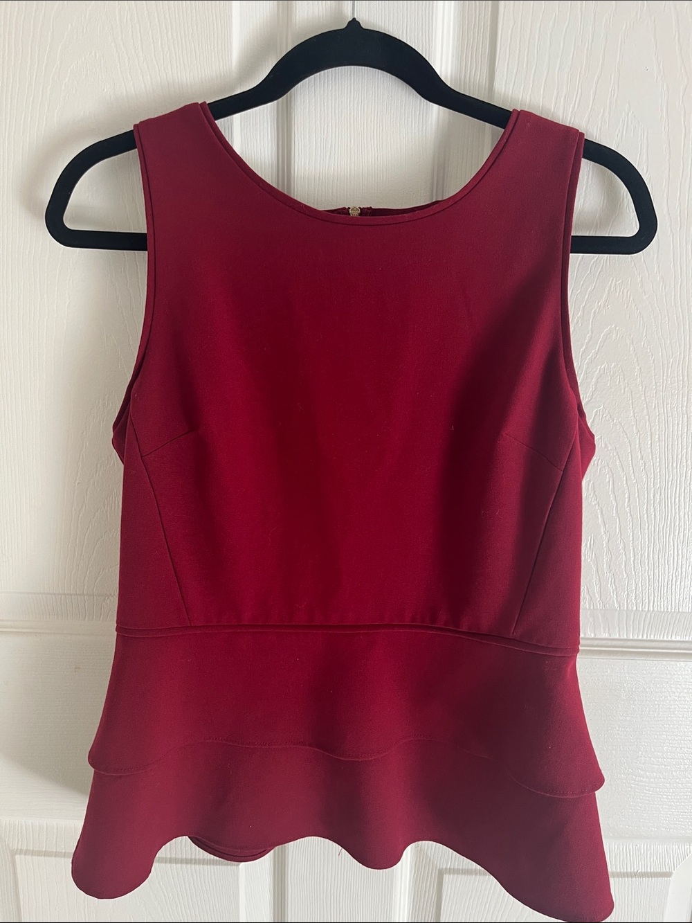 The Limited Burgundy Sleeveless Peplum Camisole